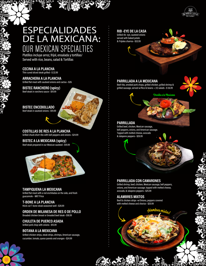 La Mexicana Restaurant Menu - Image 4