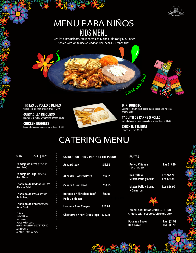 La Mexicana Restaurant Menu - Image 5